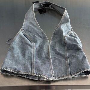 Lioness Denim Halter Top